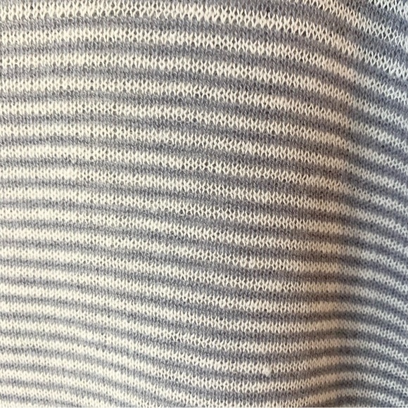 NEW đť…şBLOOMINGDALE'S LINEN Cotton Blend Crewneck Gray White Striped Sweater XL - Picture 5 of 6